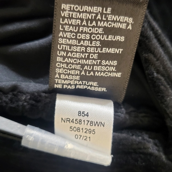 Zella Womens Black Velvet Sweatshirt Ribbed W Pockets New - Cozy Relaxed Winter - Picture 6 of 9